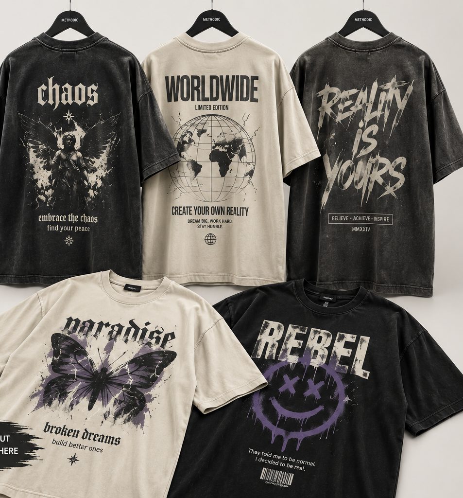Custom streetwear t-shirts manufactured by Methodic International